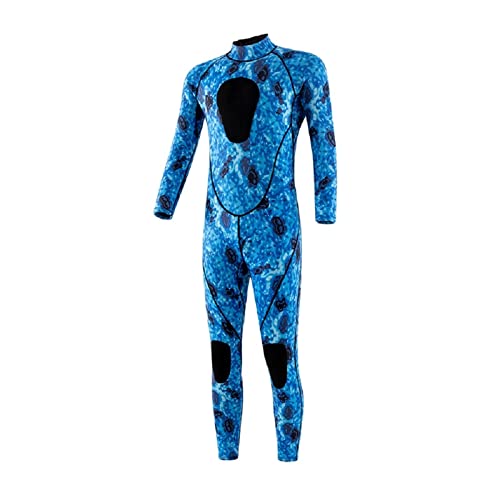 Tauchflaschen, 3 MM Neoprenanzug Männer Surf Tauchanzug Ausrüstung Unterwasserfischen Speerfischen Kitesurfen Kleidung Nassanzug Ausrüstung ,Für Unterwasser-Atemtraining(Camouflage Blue,Medium) von AIRYSSFU