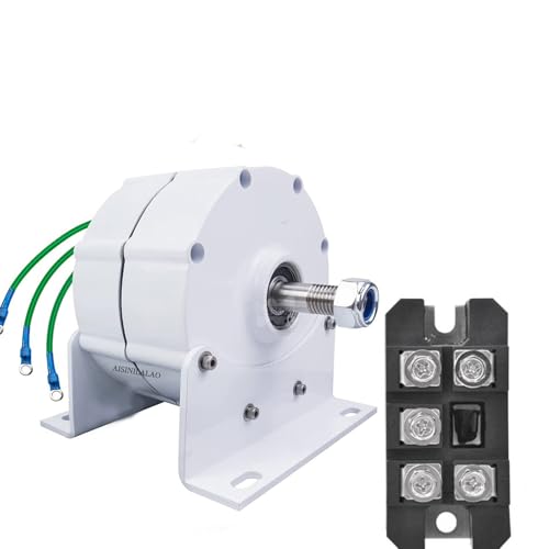 AISINILALAO 220v,12V-220V Low Speeds 3 Phase Gearless Permanentmagnet Alternators mit Basis für Wasser Konservierung und Windkraft (weiß, 1000W-3000W) von AISINILALAO