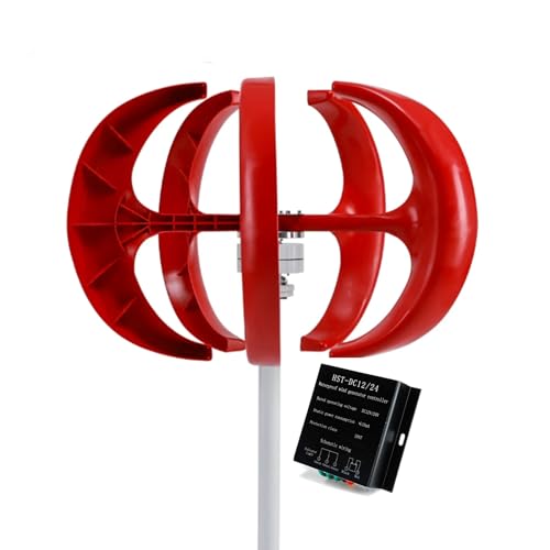 AISINILALAO 800W vertikaler Windmühlen -Turbinengenerator, 12 V 24 V 48 V mit Controller Low -Rauschen permanent Maglev Windkraftanlage für Straßenlaternen im Freien (rot),48v von AISINILALAO