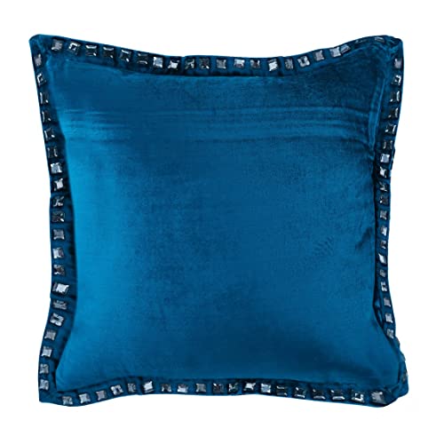 AISNXOQI Die HomeCentric Blauen Euro-Kissenbezüge, 65x65 cm (26x26 Zoll) Euro-Kissenbezüge, Kristalle Glitzernde Euro-Kissenbezüge, Samt Euro-Kissenbezüge, Solide Moderne Euro-Kissenbezüge - Blauer von AISNXOQI