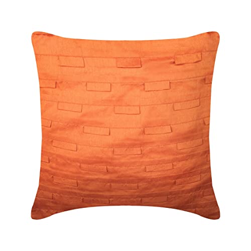 AISNXOQI The HomeCentric 2er-Pack Kissenbezüge 55x55 cm (22"x22") orange Kissenbezüge, Kissenbezüge mit Biesenstruktur, quadratische Kunstseide-Kissenbezüge modern, gestreifte Kissenbezüge - Orange von AISNXOQI