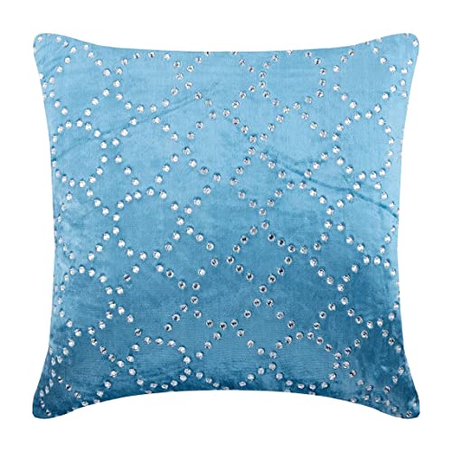 AISNXOQI The HomeCentric Dekorative Kissenbezüge, 2er-Pack, 65 x 65 cm (26" x 26"), Blau, Samt-Kissenbezüge, Kissenbezüge – Aqua Blue Velvet Crystal von AISNXOQI