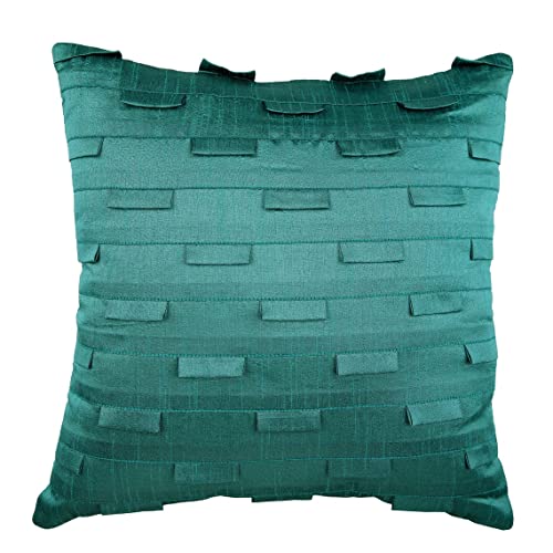 AISNXOQI The HomeCentric Teal Throw 2er-Pack, 45 x 45 cm (18" x 18") Kissenbezüge, quadratische Kissenbezüge aus Seide, Kissenbezug mit Biesenstruktur, moderner einfarbiger Kissenbezug, einfarbiger von AISNXOQI