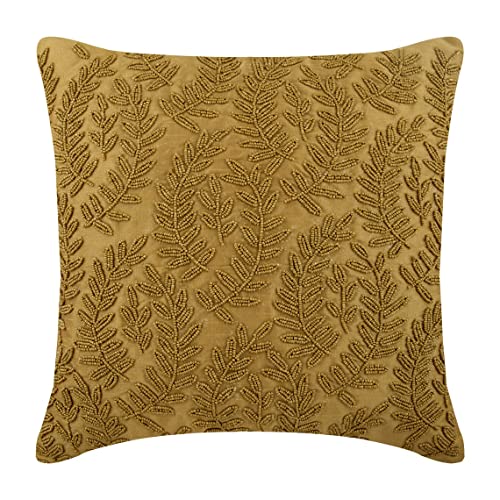 Die goldenen Kissenbezüge von HomeCentric, 35 x 35 cm (14 x 14 Zoll), quadratische Kissenbezüge aus Seide, dekorative Kissenbezüge im modernen Stil mit Natur- und Blumenmuster, UK – Golden Ivy von AISNXOQI