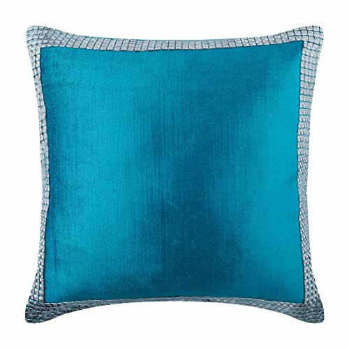 The HomeCentric Dekorative Kissenbezüge, 2er-Pack, 65 x 65 cm (26" x 26"), Blau, Samt-Kissenbezüge, Kissenbezüge, Kissenbezug mit Rand, Moderne Kissenbezüge – Silber Nieten Blau von AISNXOQI