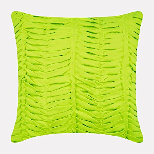 The HomeCentric Lime Kissenbezüge, Strukturierter Kissenbezug in Unifarbe mit Biesen, 2er-Pack, 60 x 60 cm (24 x 24 Zoll) Kissenbezug, Quadratischer Kissenbezug aus Wildlederimitat, Massiver moderner von AISNXOQI