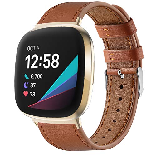AISPORTS Ersatzarmband Kompatibel mit Fitbit Sense Armband/Fitbit Versa 3 Armband Leder Frauen Männer, Weich Sport Lederband Ersatzband Metall Schnalle Ersatz Armband für Fitbit Sense/Fitbit Versa 3 AISPORTS Ersatzarmband Kompatibel mit Fitbit Sense Armband/Fitbit Versa 3 Armband Leder Frauen Männer, Weich Sport Lederband Ersatzband Metall Schnalle Ersatz Armband für Fitbit Sense/Fitbit Versa 3 von AISPORTS