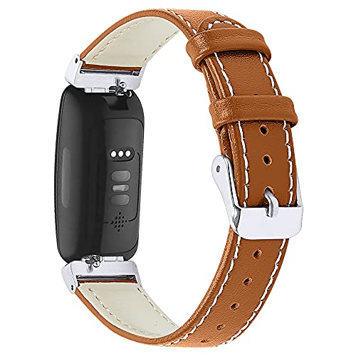 AISPORTS Kompatibel mit Fitbit Inspire/Inspire HR Armband Leder für Damen Herren, Weiches Schlankes Atmungsaktives Sportarmband, Ersatzarmband für Fitbit Inspire/Inspire HR/Ace 2 Fitness Tracker von AISPORTS