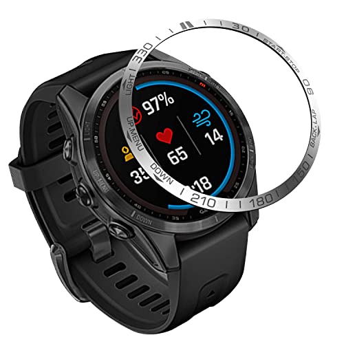 AISPORTS Lünettenring Kompatibel mit Garmin Fenix 7S Lünettenschlaufe Selbstklebende Abdeckung Kratzschutz Edelstahl-Metalllünette Styling Dial Frame Circle Schutzhülle für Garmin Fenix 7S von AISPORTS