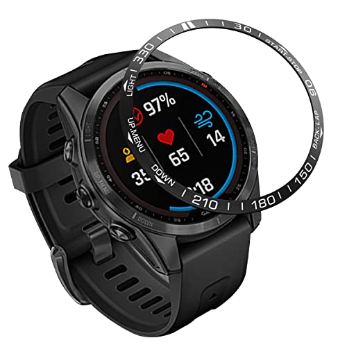 AISPORTS Lünettenring Kompatibel mit Garmin Fenix 7S Lünettenschlaufe Selbstklebende Abdeckung Kratzschutz Edelstahl-Metalllünette Styling Dial Frame Circle Schutzhülle für Garmin Fenix 7S von AISPORTS