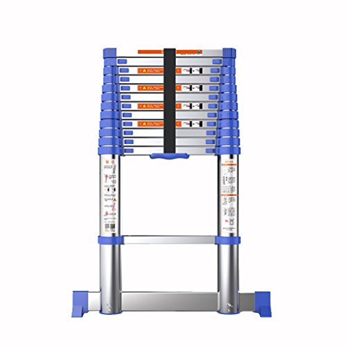AITEKODVG Ausziehbare Teleskopleiter Teleskopleiter Gerade Leiter Heben Sie tragbare technische Leiter nach Oben und unten an Heimaluminiumlegierungs-Klappleiter (Größe: 2,6 m) von AITEKODVG