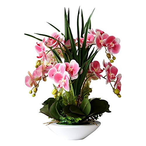 AITEKODVG Künstliche Blumen, Orchideen, Blumenarrangement, künstliche Orchideenpflanzen, 7 Zweige, Phalaenopsis-Blumen, Höhe, Simulation künstliche Schmetterlingsorchideen, eingetopft, für von AITEKODVG