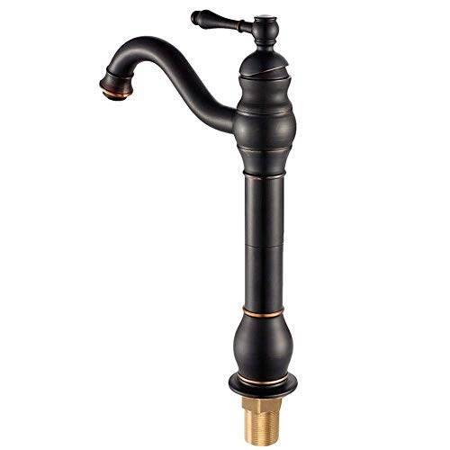 AITEKODVG Mischbatterie American High End Atmosphere Brand Rotate Mixer Faucet Taps All Bronze Cold Heat Single Hole Wash Basin High Section Water-Hahn (Color : Black) von AITEKODVG