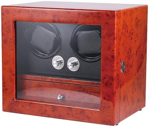 AITEKODVG Uhrenbeweger aus Holz, 2 + 5 Aufbewahrungsboxen für Automatikuhren mit leisem Motor, 5 Rotationsmodi – handgefertigt von AITEKODVG