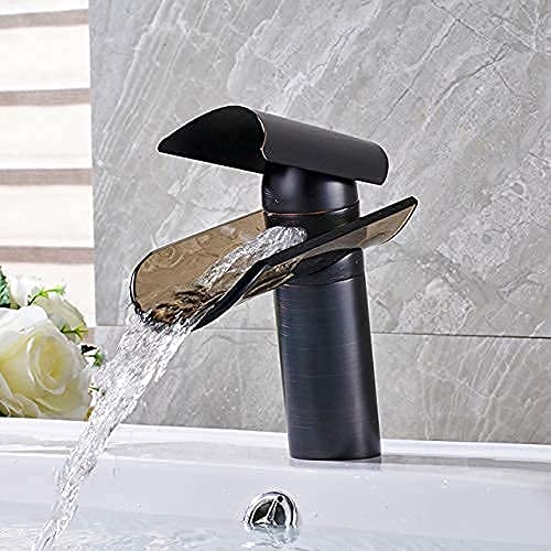 Wasserhahn, Chrom, Bad, Waschbecken, Messing, Wasserhahn, Waschbecken, Wasserhahn, Wasserfall, Auslauf, Glas, Badezimmer, Kran, Kaltwasser, Mischbatterien, Badezimmerarmaturen {gebürstetes Nickel von AITEKODVG