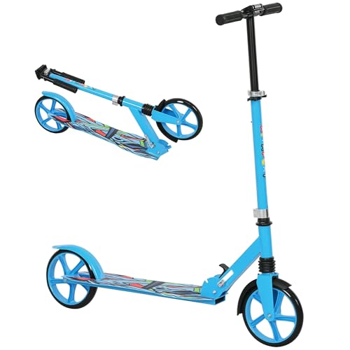 AIYAPLAY Roller Kinder Klappbar Kinderroller mit Verstellbare Lenkerhöhe, 2 Großen Rädern, Hinterer Schutzblechbremse, Tretroller Scooter für Kinder ab 6-12 Jahren Blau AIYAPLAY Roller Kinder Klappbar Kinderroller mit Verstellbare Lenkerhöhe, 2 Großen Rädern, Hinterer Schutzblechbremse, Tretroller Scooter für Kinder ab 6-12 Jahren Blau von AIYAPLAY