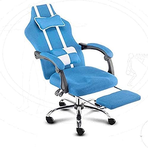 AJIEYMXS Bürostuhl, Spielstuhl, ergonomischer Computer-Schreibtischstuhl, hohe Rückenlehne, bequemer Stuhl im Racing-Stil, Drehstuhl (Farbe: B (Stuhl) (blau), hoher Ehrgeiz von AJIEYMXS