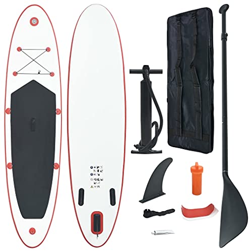 Home Outdoor OthersStand Up Paddle Board Set SUP Surfboard aufblasbar rot und weiß von AJJHUUKI