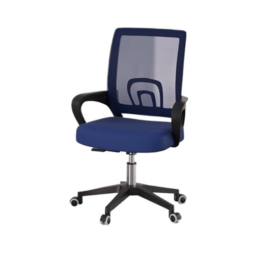 Bürostuhl, Gaming-Stuhl, ergonomisch, mittelhohe Rückenlehne, bequemes Kissen, Lordosenstütze, Netzgewebe, verstellbar, drehbar, rollbar, für Zuhause, Chefsessel, Drehstuhl (blau) Beauty Comes von AJYBYUKJ