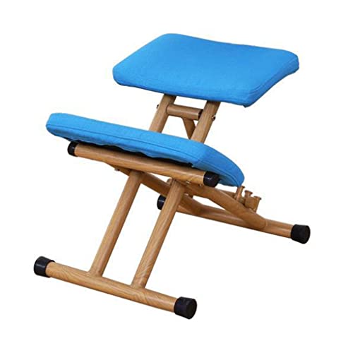 Ergonomischer Kniestuhl für Zuhause, Lernen, Büro, Schaukeltisch, höhen- und winkelverstellbar, Sitz verbessert und korrigiert das Haltungsgleichgewicht, Sitzunabhängigkeit, Blau, ohne Rückenlehne von AJYBYUKJ