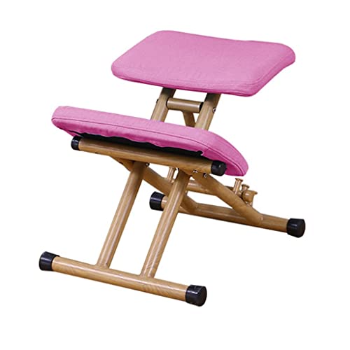 Ergonomischer Kniestuhl für Zuhause, Lernen, Büro, Schaukeltisch, höhen- und winkelverstellbar, Sitz verbessert und korrigiert das Haltungsgleichgewicht, Sitzunabhängigkeit, Pink, ohne Rückenlehne von AJYBYUKJ