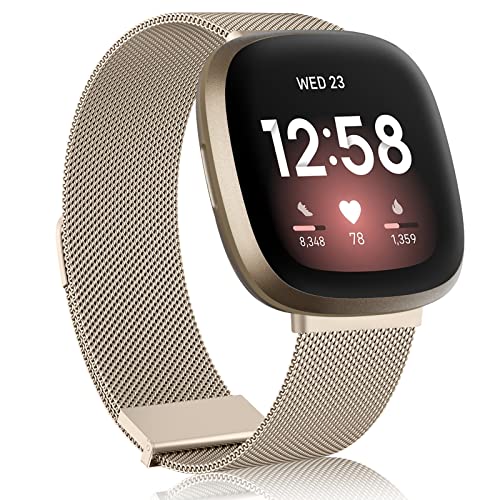 AK Armband Kompatibel mit Fitbit Versa 3/Versa 4 /Fitbit Sense/Sense 2, Edelstahl Metall Ersatzarmband mit Verbesserter Magnet für Fitbit Versa 3/Versa 4/ Damen Herren AK Armband Kompatibel mit Fitbit Versa 3/Versa 4 /Fitbit Sense/Sense 2, Edelstahl Metall Ersatzarmband mit Verbesserter Magnet für Fitbit Versa 3/Versa 4/ Damen Herren von AK