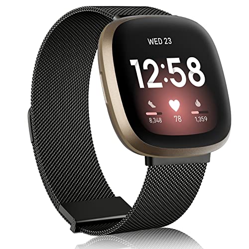 AK Armband Kompatibel mit Fitbit Versa 3/Versa 4 Armband/Fitbit Sense/Sense 2 Armband, Edelstahl Metall Ersatzarmband mit Verbesserter Magnet für Fitbit Versa 3/Versa 4/Sense/Sense 2 Damen Herren AK Armband Kompatibel mit Fitbit Versa 3/Versa 4 Armband/Fitbit Sense/Sense 2 Armband, Edelstahl Metall Ersatzarmband mit Verbesserter Magnet für Fitbit Versa 3/Versa 4/Sense/Sense 2 Damen Herren von AK