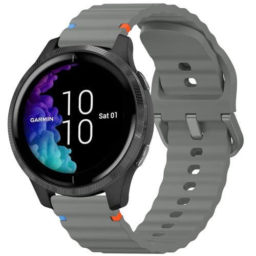 AK für Garmin Armband 20mm Damen Herren, Sililkon Ersatzarmband für Garmin Venu 2 Plus/Garmin Venu Sq 2 / Garmin Vivoactive 5 / Garmin Vivoactive 3, 20mm Flexibel Sport Silikon Armbänder AK für Garmin Armband 20mm Damen Herren, Sililkon Ersatzarmband für Garmin Venu 2 Plus/Garmin Venu Sq 2 / Garmin Vivoactive 5 / Garmin Vivoactive 3, 20mm Flexibel Sport Silikon Armbänder von AK