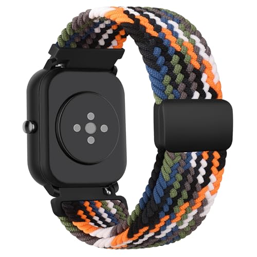 AK Kompatibel Mit Amazfit GTS 4 Mini Armband/GTS 3 Armband, 20mm Nylon Gewebtes Ersatzarmband mit Magnetverschluss für Amazfit GTR Mini/GTR 42 mm/Bip/Bip S/Bip U Damen Herren von AK