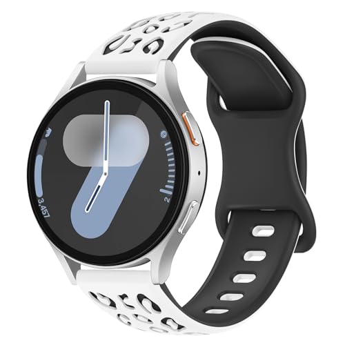 AK für Samsung Watch 7 6 5 4 Armband 40mm 44mm Damen Herren, Weich Silikon Ersatzarmbänder Zweifarbig Graviertes Armband für Samsung Galaxy Watch 5 Pro/Watch 6 Classic/Watch 4 Classic Uhrenarmband AK für Samsung Watch 7 6 5 4 Armband 40mm 44mm Damen Herren, Weich Silikon Ersatzarmbänder Zweifarbig Graviertes Armband für Samsung Galaxy Watch 5 Pro/Watch 6 Classic/Watch 4 Classic Uhrenarmband von AK