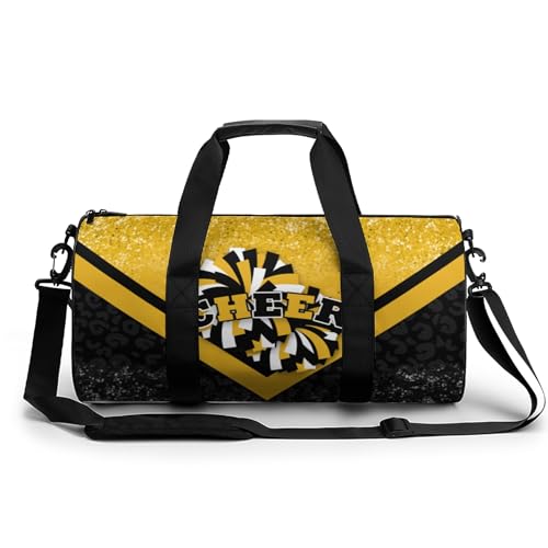 Sporttasche für Cheerleader, Cheer Bag für Damen, Reisetasche, Wochenendtasche, Cheerleading-Turnbeutel, Goldfarben / Schwarz von AKENHZY