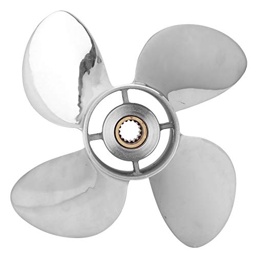 AKLOSIPY Außenbordpropeller 4-Zoll-Außenbordpropeller aus Edelstahl mit 13 X 19 Teilung, Passend für 50–130-Motoren von AKLOSIPY