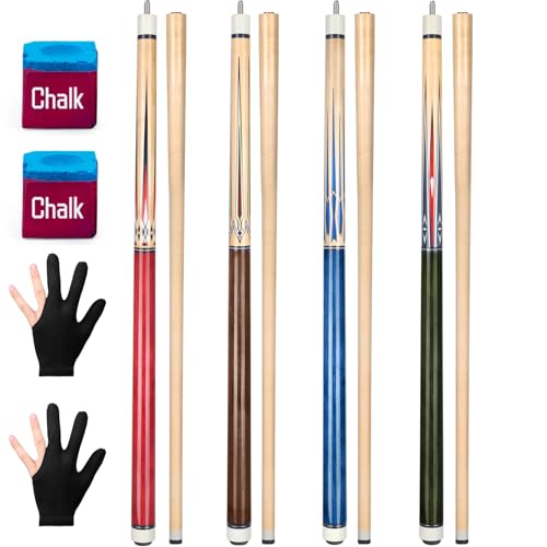 Aklot Billardqueue, Pool-Queues, 4er-Set, 147,3 cm, Queuestäbchen, für Erwachsene, kanadisches Ahornholz, für Erwachsene, 45,7 cm, 48,7 cm, 50,3 cm, 595 g Aklot Billardqueue, Pool-Queues, 4er-Set, 147,3 cm, Queuestäbchen, für Erwachsene, kanadisches Ahornholz, für Erwachsene, 45,7 cm, 48,7 cm, 50,3 cm, 595 g von AKLOT