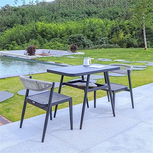 AKNGFO 3-teiliges Rattanmöbel-Set, Outdoor-Geflecht-Gesprächstisch- und Stuhl-Set, Terrassen-Bistro-Set mit 2 Sesseln und Couchtisch, für Garten, Balkon, Hof, Pool von AKNGFO