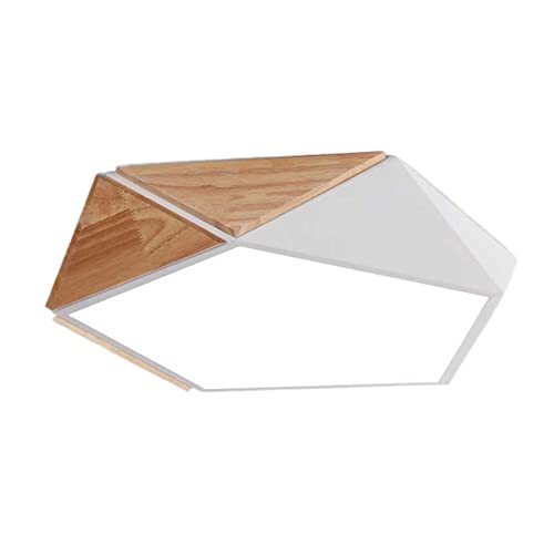 AKNGFO Colceiling Lighting Fixtures Moderne Holz-Unterputz-Deckenleuchte, dimmbare Deckenlampen, Beleuchtung für Zuhause/Wohnzimmer/Küche/Treppe/Veranda, 4000 K Neutralweiß/Weiß/52 cm von AKNGFO