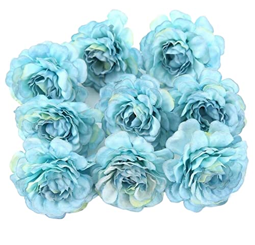 AKNGFO Künstliche Blumen, 10 Stück, künstliche Blumen, Seidenrosenköpfe für Hochzeiten, Partys, Heimdekorationen, Heimwerkerarbeiten (Blau: D, Größe: 10 Stück) (F 10 Stück) von AKNGFO