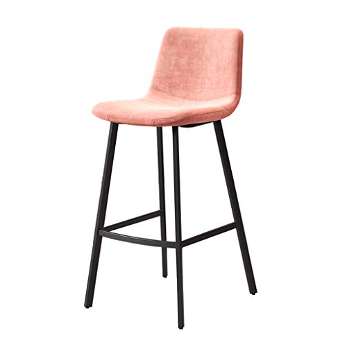 AKNGFO Moderne Samt-Barhocker mit Rückenlehne und schwarzen Metallbeinen, ergonomisches Design für Bequeme Sitzgelegenheiten in der Frühstücksküche (Pink/Schwarz/Grau/Grün/Blau) von AKNGFO