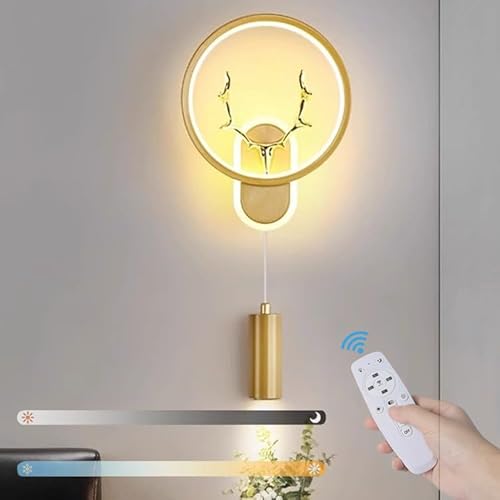 Intelligente lange LED-Wandleuchte, 2,4-G-Fernbedienung, dimmbare Wandlampe, moderner Stil, einstellbare Farbtemperaturen, Wandleuchte für den Innenbereich, schwarze Acryl-Wandleuchter, Schlafzimmer, von AKNGFO