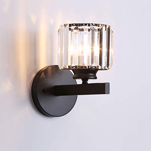 Wandleuchte für den Innenbereich, Kristallglas-Lampenschirm, Wandlampe mit Metallsockel, E27, moderne Luxus-Nachttischlampe für Schlafzimmer, Wohnzimmer, Esszimmer, Café, Arbeitszimmer, dekorative von AKNGFO