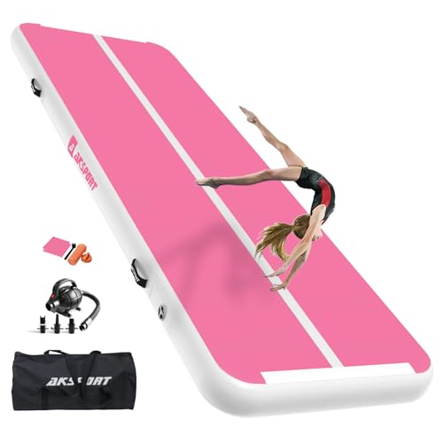 AKSPORT Air Matte Track Tumbling Matte,3/4/5/6m Aufblasbar Gymnastikmatte Turnmatte Tumbling Matten 10/20cm hoch mit Luftpumpe für Zuhause/Taumel/Turnhalle/Ausbildung/Cheerleading doppelt rosa AKSPORT Air Matte Track Tumbling Matte,3/4/5/6m Aufblasbar Gymnastikmatte Turnmatte Tumbling Matten 10/20cm hoch mit Luftpumpe für Zuhause/Taumel/Turnhalle/Ausbildung/Cheerleading doppelt rosa von AKSPORT