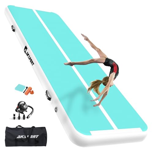 AKSPORT Air Matte Track Tumbling Matte,3/4/5/6m Aufblasbar Gymnastikmatte Turnmatte Tumbling Matten 10/20cm hoch mit Luftpumpe für Zuhause/Taumel/Turnhalle/Ausbildung/Cheerleading doppelt mintgrün AKSPORT Air Matte Track Tumbling Matte,3/4/5/6m Aufblasbar Gymnastikmatte Turnmatte Tumbling Matten 10/20cm hoch mit Luftpumpe für Zuhause/Taumel/Turnhalle/Ausbildung/Cheerleading doppelt mintgrün von AKSPORT