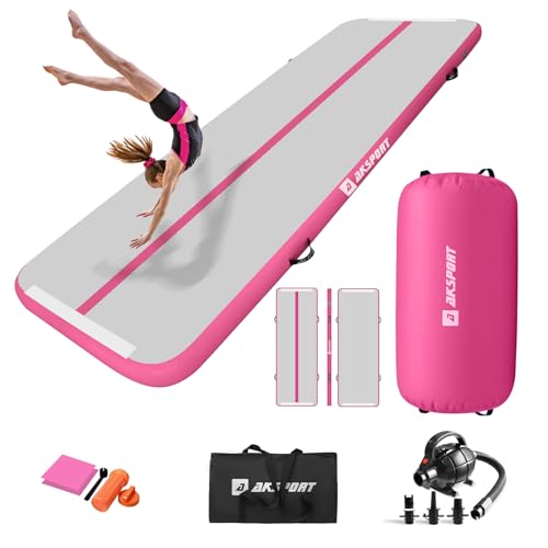 AKSPORT Airtrack mit Air Roll Aufblasbar Gymnastikmatte Turnmatte Air Tracking Matte 3m mit rolle mit Luftpumpe für Hause/Yoga/Cheerleading/Tumbling/Rückwärtsbeugen AKSPORT Airtrack mit Air Roll Aufblasbar Gymnastikmatte Turnmatte Air Tracking Matte 3m mit rolle mit Luftpumpe für Hause/Yoga/Cheerleading/Tumbling/Rückwärtsbeugen von AKSPORT