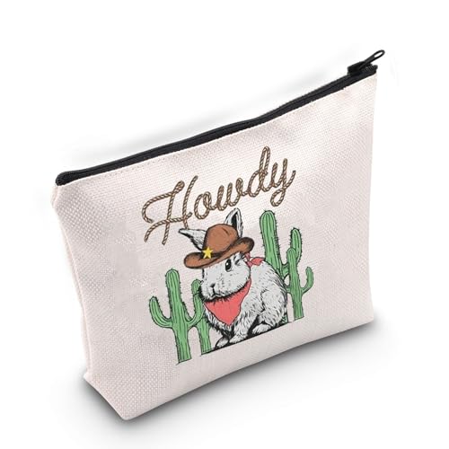 AKTAP Kosmetiktasche mit Cowboyhasen-Motiv, Geschenk für Kaninchen, Mutter, Western-Rodeo-Grafik, Reißverschluss, Kaninchenliebhaber, Ostergeschenk, Howdy Bunny Tasche, modisch von AKTAP