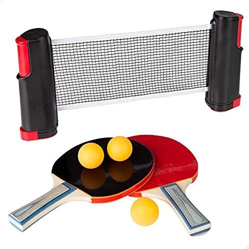 AKTIVE Tischtennisschläger, tragbar, Tischtennisbälle, Ø40 cm, Outdoor-Spiele, verstellbares Tischtennisnetz, 165 cm, Ping-Pong-Tisch (54121) von AKTIVE