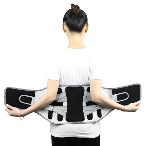 AKTree Rückenbandage – atmungsaktiver Taillengürtel, Lendenwirbelstütze zur Linderung von Schmerzen im unteren Rücken, Ischias, Skoliose, Bandscheibenvorfall, Heben,Black,M von AKTree