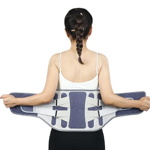 AKTree Rückenbandage – atmungsaktiver Taillengürtel, Lendenwirbelstütze zur Linderung von Schmerzen im unteren Rücken, Ischias, Skoliose, Bandscheibenvorfall, Heben,Gray,M von AKTree