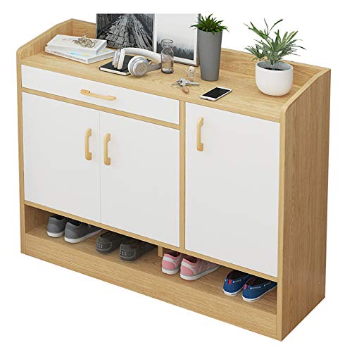 ALDDPWE Schuhregal Schuhregal 3-türig mit Zaunschublade Erhöhter staubdichter Schließfach-Schuhschrank Wohnzimmer Flur Schlafzimmer 90X30X90CM Happy Keep it in Mind von ALDDPWE