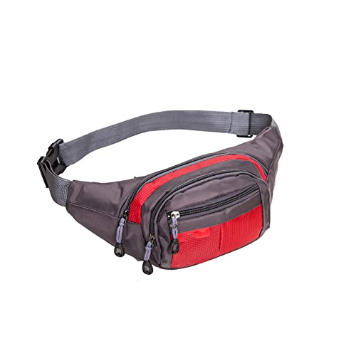 ALEjon Gürteltasche für Herren, Nylon, tragbare Hüfttaschen, Damen-Outdoor-Sport-Hüfttaschen, wasserdichte Hüfttaschen (Farbe: Rot) von ALEjon