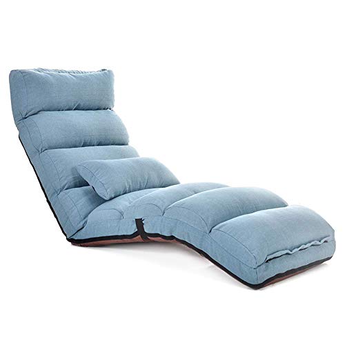 ALEjon Klappbarer Boden-Lounge-Sofastuhl mit Kissen für Gaming, Lazy Chair Klappsofa, Bett, Piazza-Fensterstuhl, Klappstuhl, Blau von ALEjon