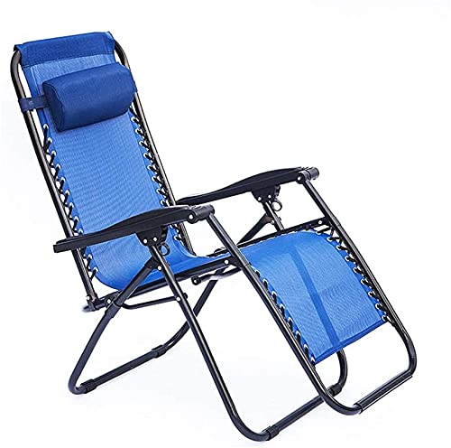 ALEjon Liegestuhl, zusammenklappbar, Liegestuhl, Schwerelosigkeit, Liegestuhl, Liegestuhl, zusammenklappbar, für Terrasse, Rasen, Pool, mit Kopfstütze, für Deck, Terrasse, Pool, Strand, Blaue von ALEjon